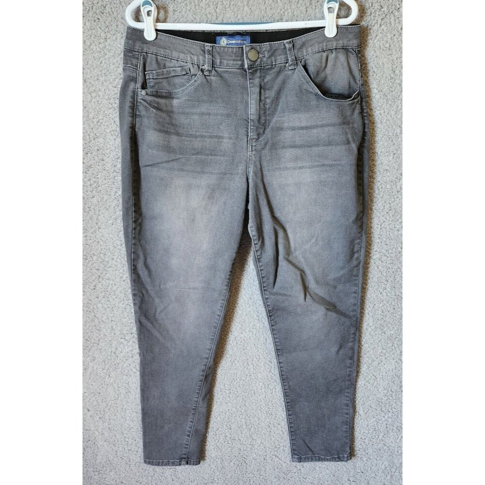 Democracy Women's Ab-Solution‎ Skinny Leg Jeans Gray Stretch Denim Size 14